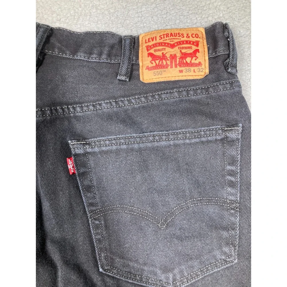 Levis Jeans Mens 38x32 Black 550  Straight American Cowboy Rodeo Western Denim‎